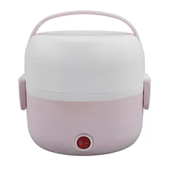 Electric Warmer Lunch Box Stainless Steel Healthy 2 Layers Electric Lunch Box Heating Evenly 220V EU Plug Practical for Office