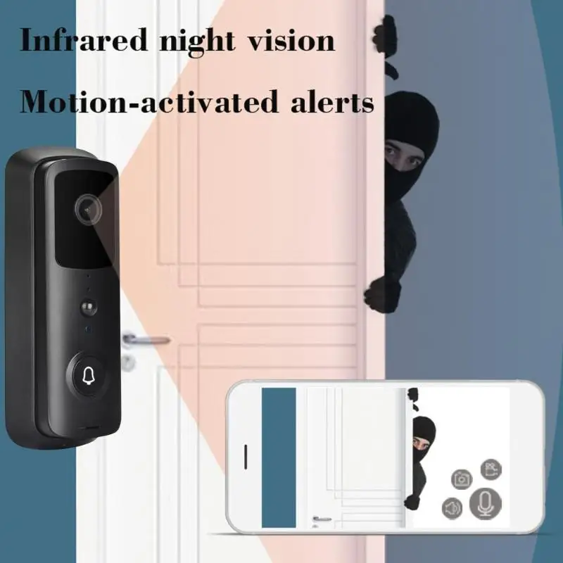 1~8PCS Wireless Doorbell 1080p Waterproof Night Digital Visual Intercom V30 Intelligent Doorbell New Tuya