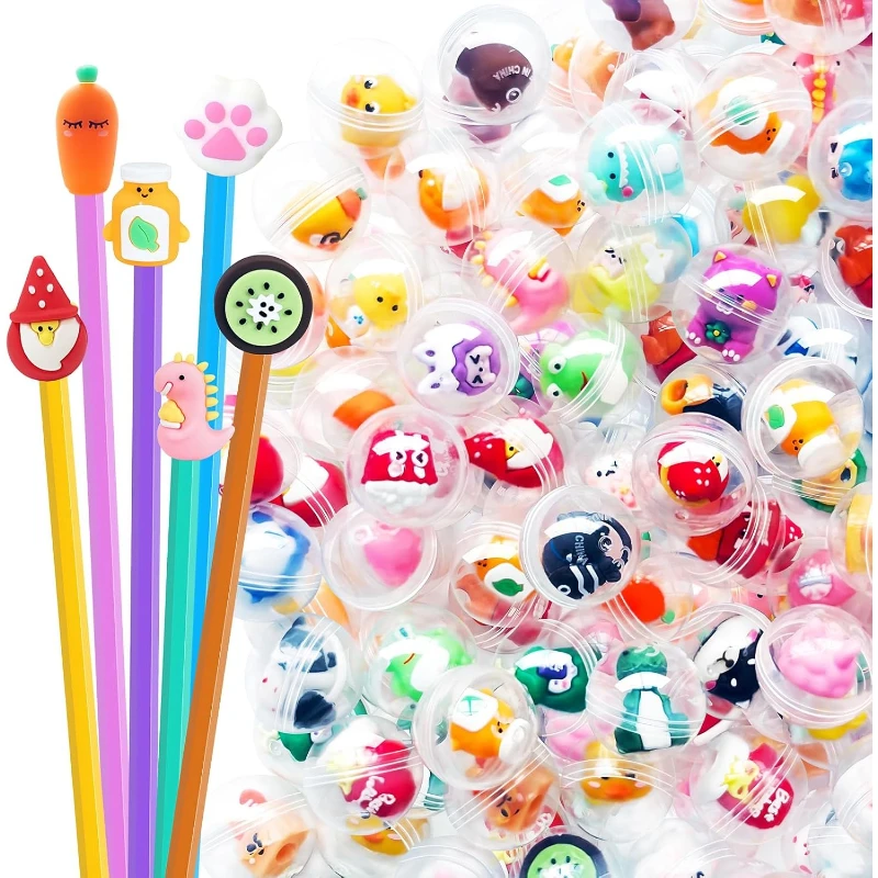 10/20 piezas de juguetes sorpresa mixtos en cápsula, tapas de bolígrafo de dibujos animados Gacha de 32 mm para recuerdos de fiestas de cumpleaños infantiles, premios escolares y rellenos de bolsas de regalo
