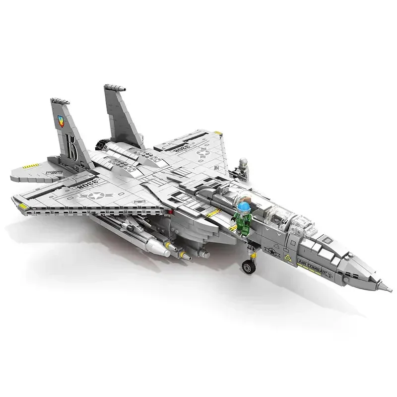 軍用 F15E 戦闘爆撃機飛行機ビルディングブロック、空軍 MOC 33034 第二次世界大戦大型飛行機モデル 2216 個誕生日ギフト