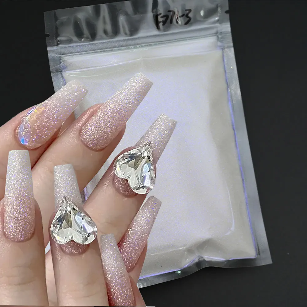 10g Laser Holographic Sugar Nail Powder 0.2mm Black White Pigment Sweater Snowflakes Winter Nail Glitter Dust Nail Sugar Powd