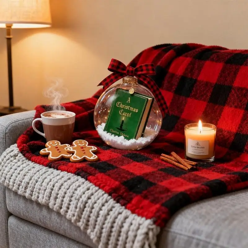 زينة كارول عيد الميلاد على شكل كتاب صغير زينة معلقة من الأكريليك الشفاف لشجرة العطلات وحفلات مهرجان المنزل والمكتب P9YB