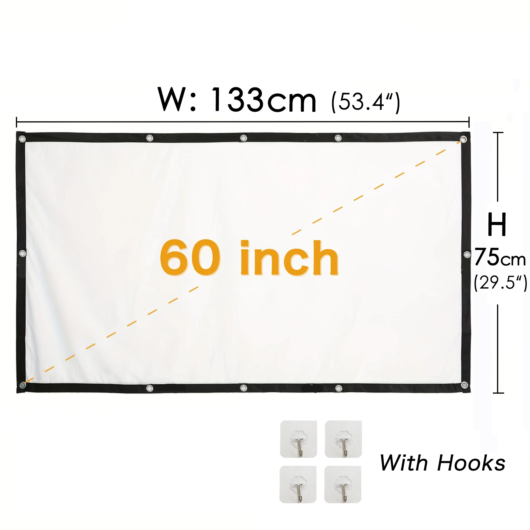 Draagbare projectorscherm 16:9 Wit Opvouwbaar Grijs Projectie Home Cinema Huis Binnen Buiten Theater 4K HD 1080P Voor HY300
