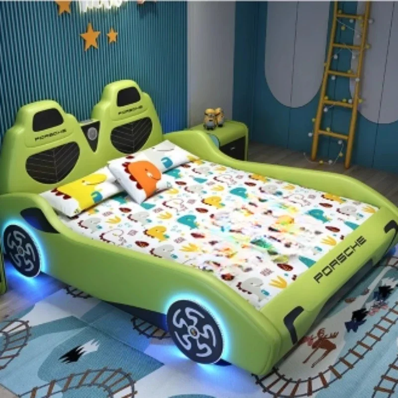 

Modern Nordic Hotel Children's Frame Bed Princess Hotel Boys' Bedroom Furniture Unique Headboard Storage Bed Children