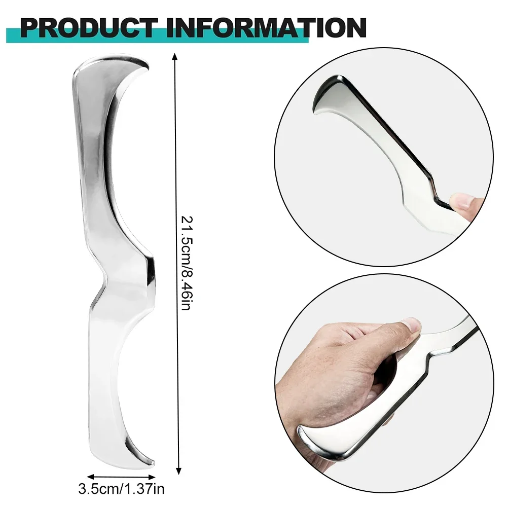 1PCS สแตนเลสสตีลกล้ามเนื้อ Scraper เครื่องมือขูดเครื่องมือนวดสําหรับกายภาพบําบัด,Derma EDGE & GuaSha นวด Scraper เครื่องมือ