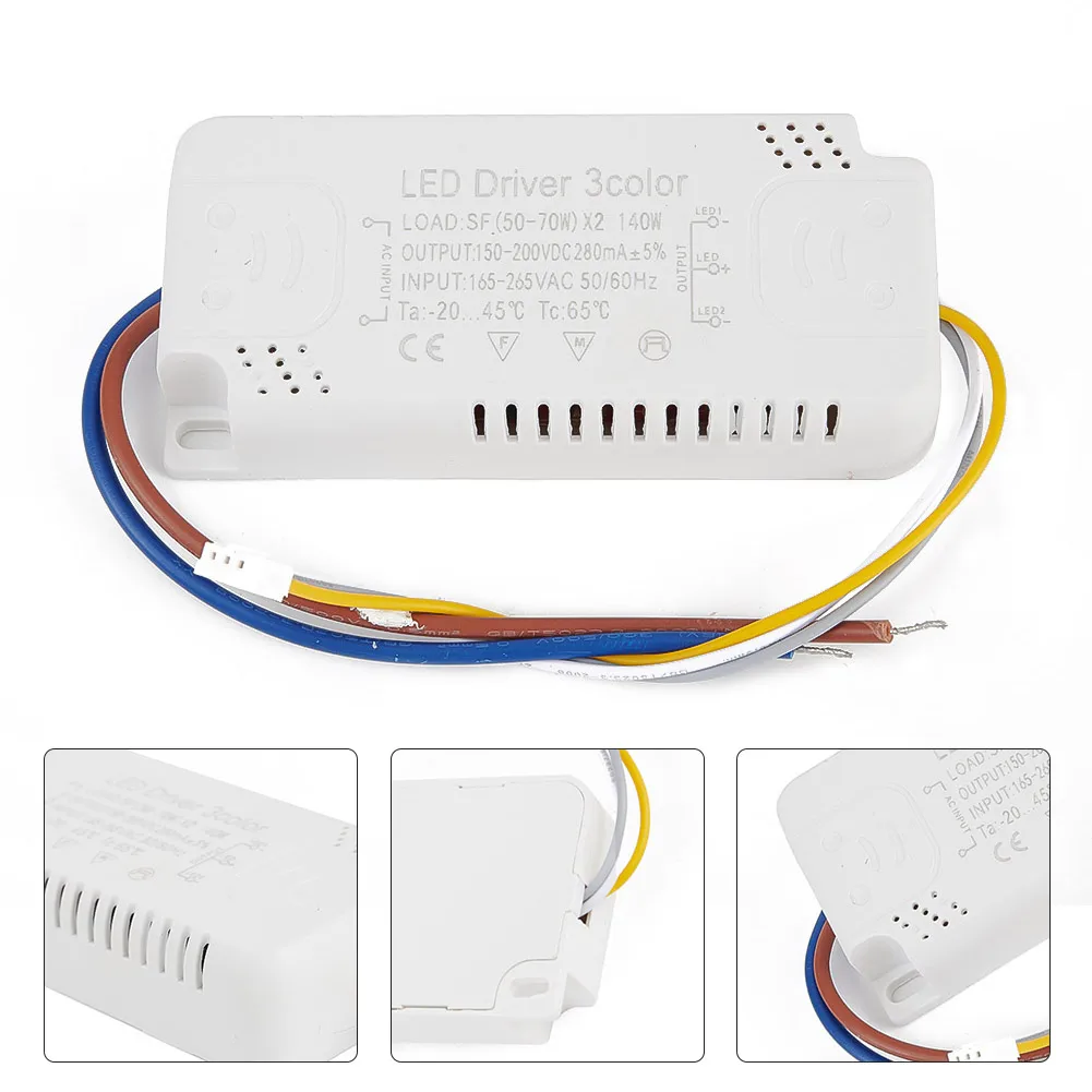 LED Driver 3color Adapter 8-24W 20-40W 30-50W 40-60W 50-70W For LED Lighting Non-Isolating Transformer Driver Replacement