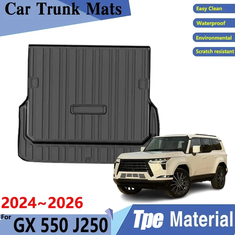 Car Mats For Lexus GX 550 Toyota Land Cruiser Prado J250 2024 2025 2026 5seat TPE Material Auto Cargo Tray Trunk Mat Accessories