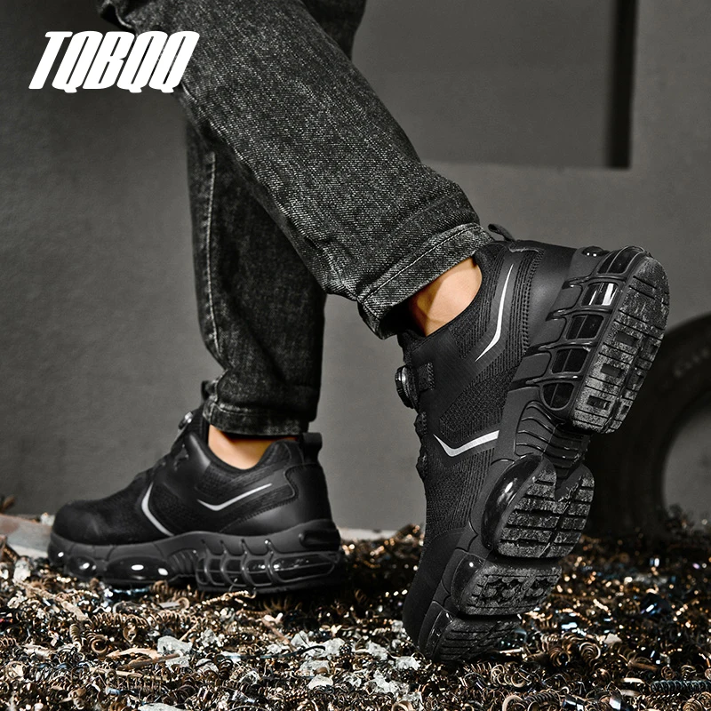 أحذية عمل آمنة للرجال مضادة للسحق ومضادة للثقب أحذية تعدين عالية الجودة بزر دوار من الصلب لأصابع القدم أحذية عمل للنساء #6