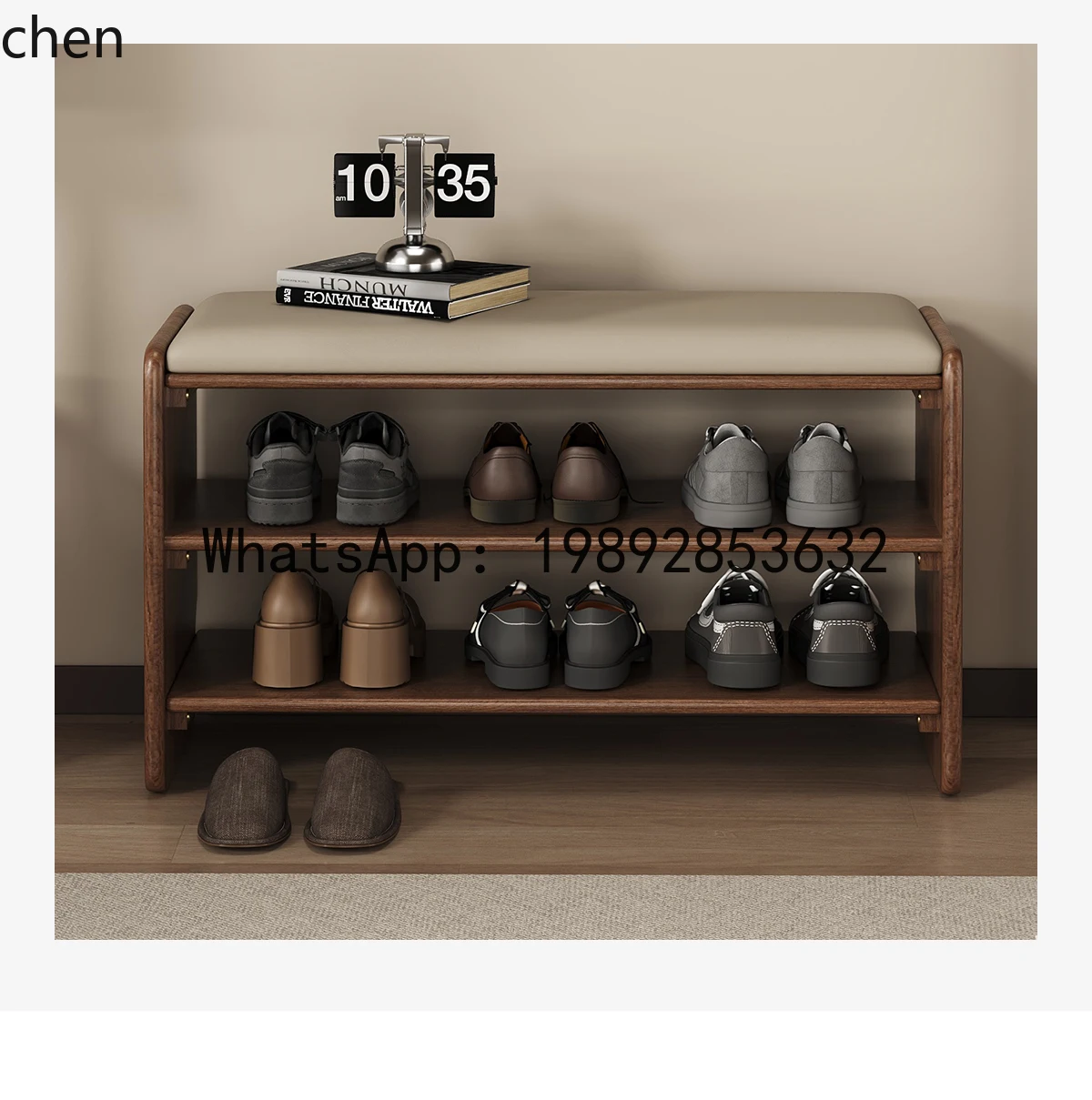 solid wood shoe change stool integrated shoe cabinet can sit on the bench when wearing shoes at home