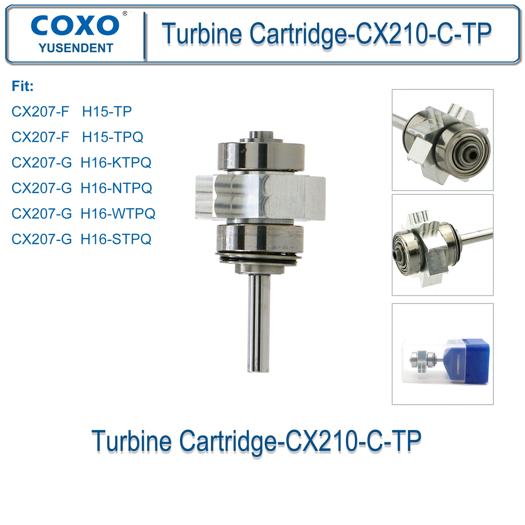 COXO YUSENDENT High Speed Dental Handpiece With LED Light Fiber Optic Dental Turbine 6 holes fit KAVO NSK Sirona WH CX207-G image 3