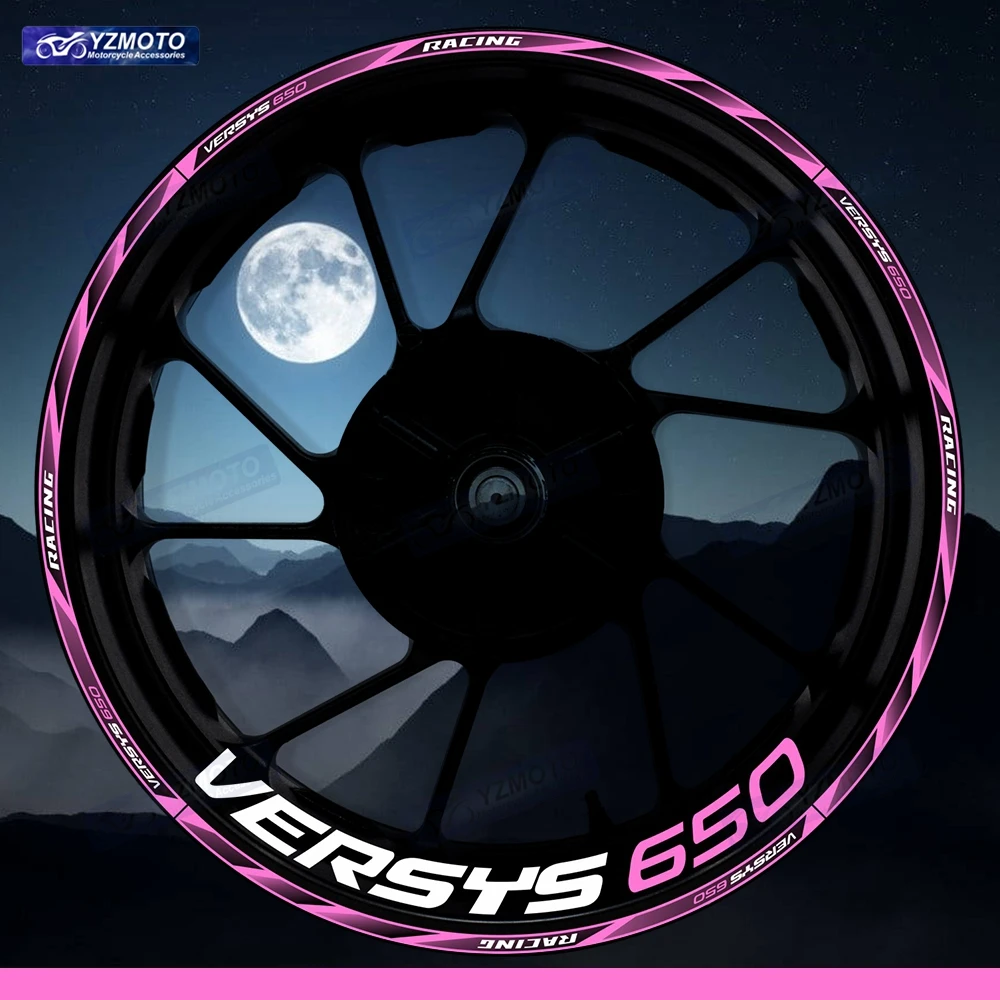 

For VERSYS 650 Motorcycle 17 Inch Front Rear Wheel Racing Sticker Decal Waterproof Reflective Decorative Hub Stripe Rim Stickers