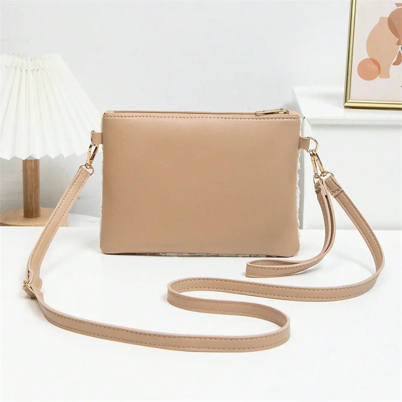 Einfache, vielseitige Umhängetasche aus Häkelstoff, neue gewebte Tasche, Reißverschluss, Retro-Casual-Strandtasche mit Blumenmuster für Damen – Detail 11