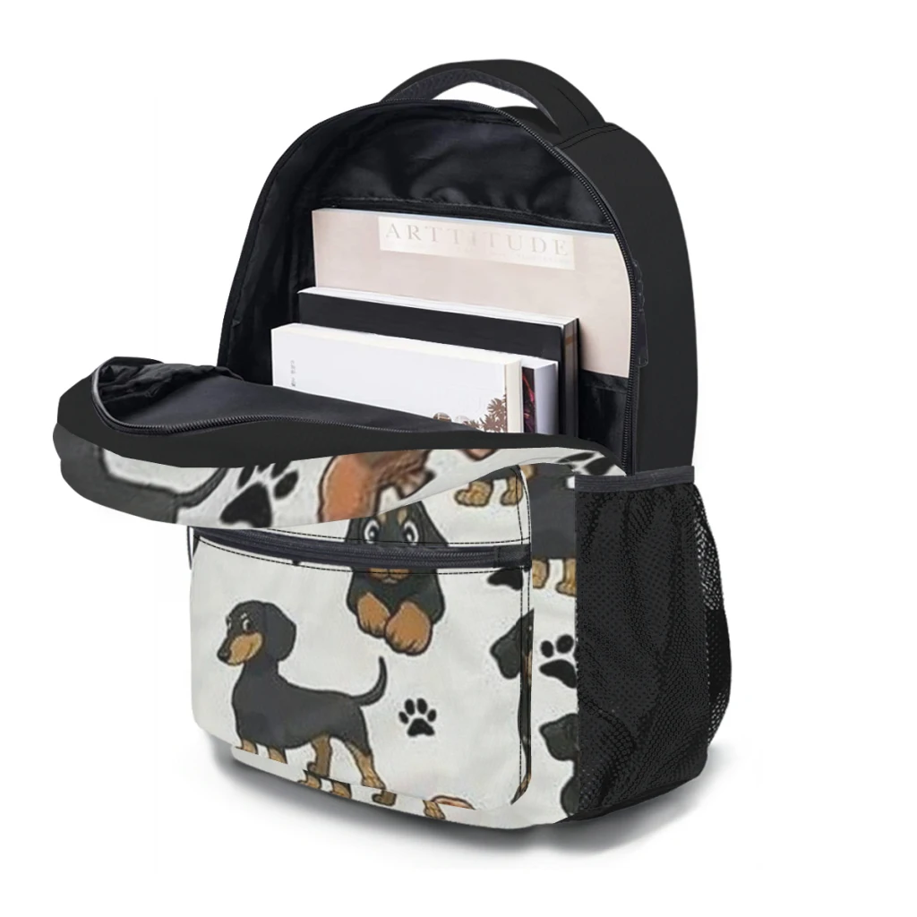 New Fashionable  Dachshund Dog cartoons cute Backpack Bag Large Capacity Trendy Book Bag Multi-pockets Adjustable 17inch