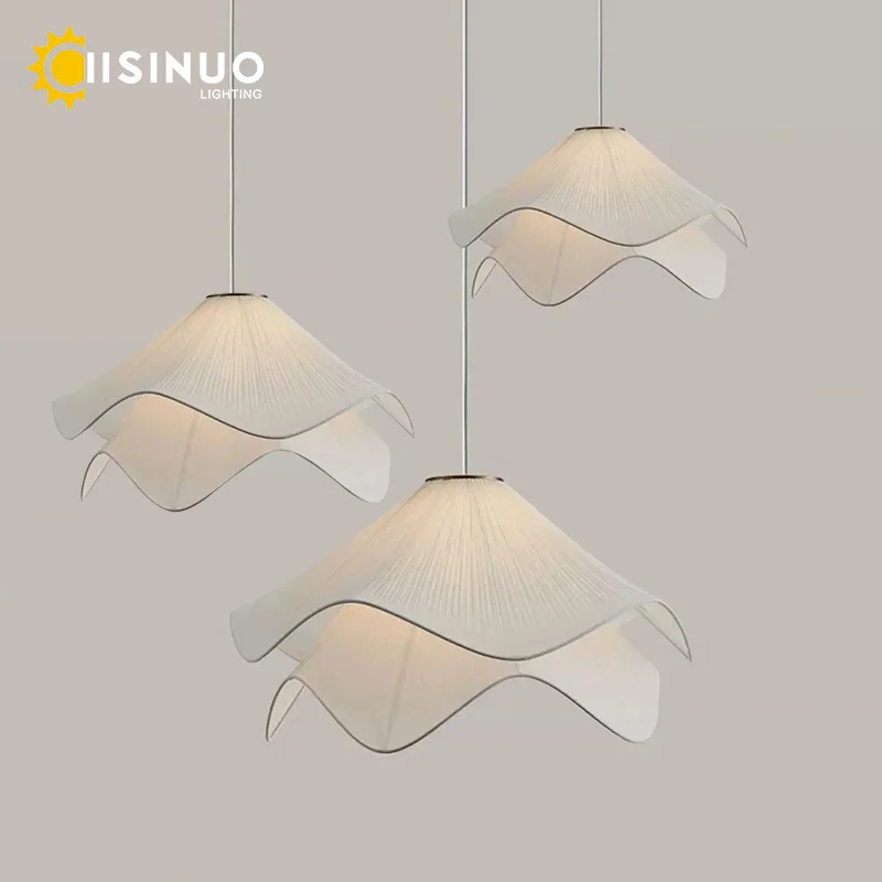

Wabi Sabi style petal pendant lamp restaurant bar table lamp modern cream bedroom study full spectrum LED eye protection lamp cr