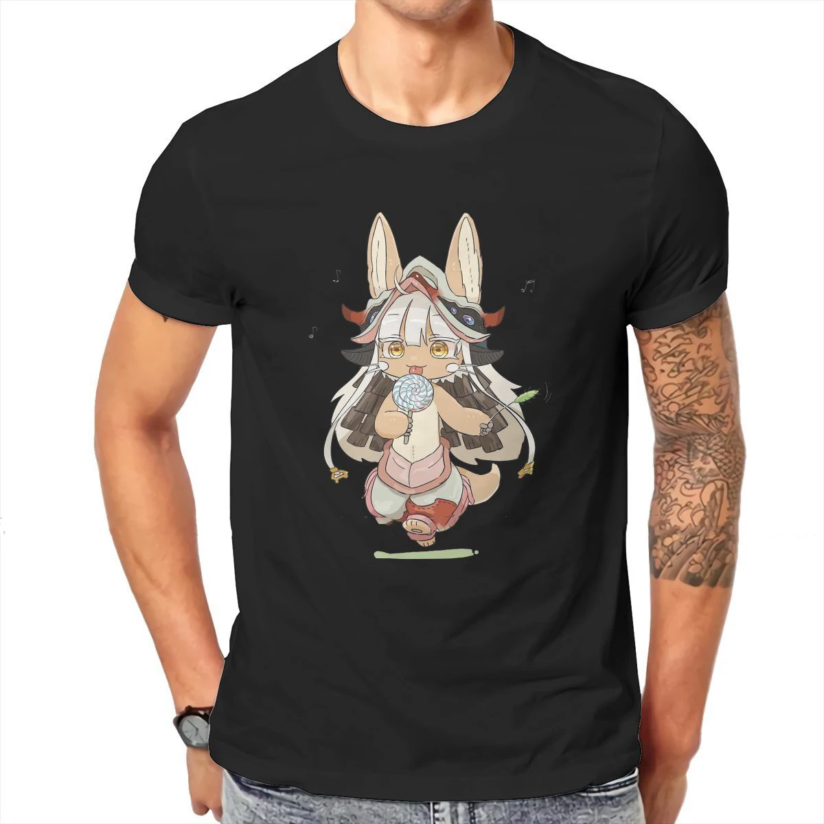 Made In Abyss Cute Nanachi Tshirt Graphic T Shirt Punk Hot Sale 100% Cotton O-neck Men's Tees Harajuku Streetwear