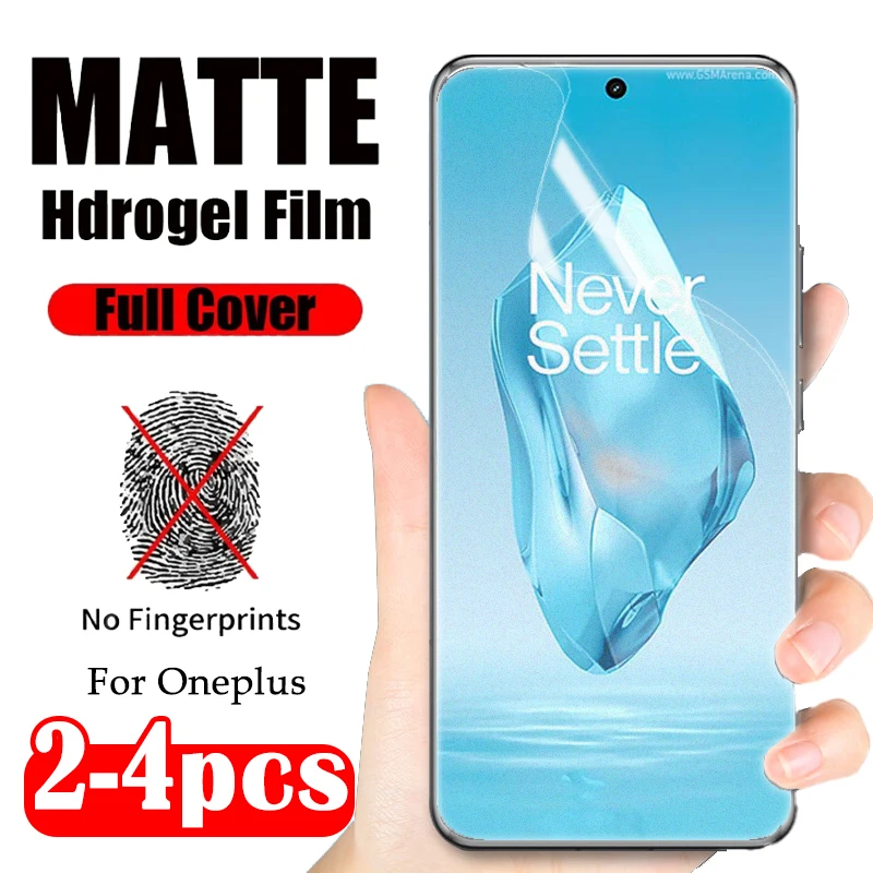 

4-2 Pcs Matte Hydrogel Film For OnePlus Ace 3 2 Pro Curved Screen Protectors For OnePlus 12 11 10 9 8 7 7T Pro 12R 11R Soft Film