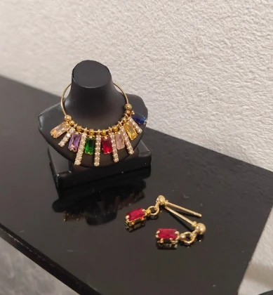 مجوهرات دمى مصغرة بمقياس 1/6، أقراط وقلادة وخاتم وتاج صغير، إكسسوارات دمى سداسية النقاط، مجوهرات لتزيين دمى بلايث