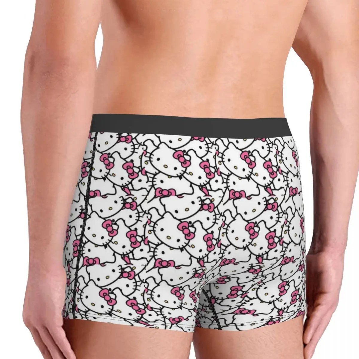 Custom Hello Kitty Boxer Shorts For Men 3D Printed Cartoon Underwear Panties Briefs Breathable Underpants