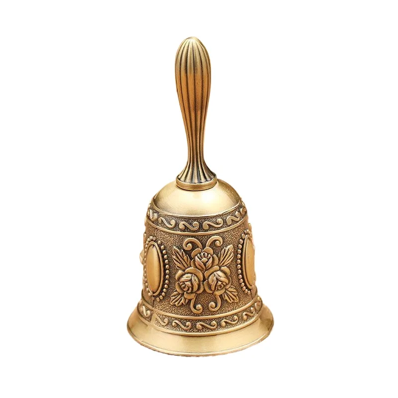 For Metal Bronze Retro Hand Ringing Bells Lucky Home Ornament Restaurant Vegetable Bell Fashion Crafts