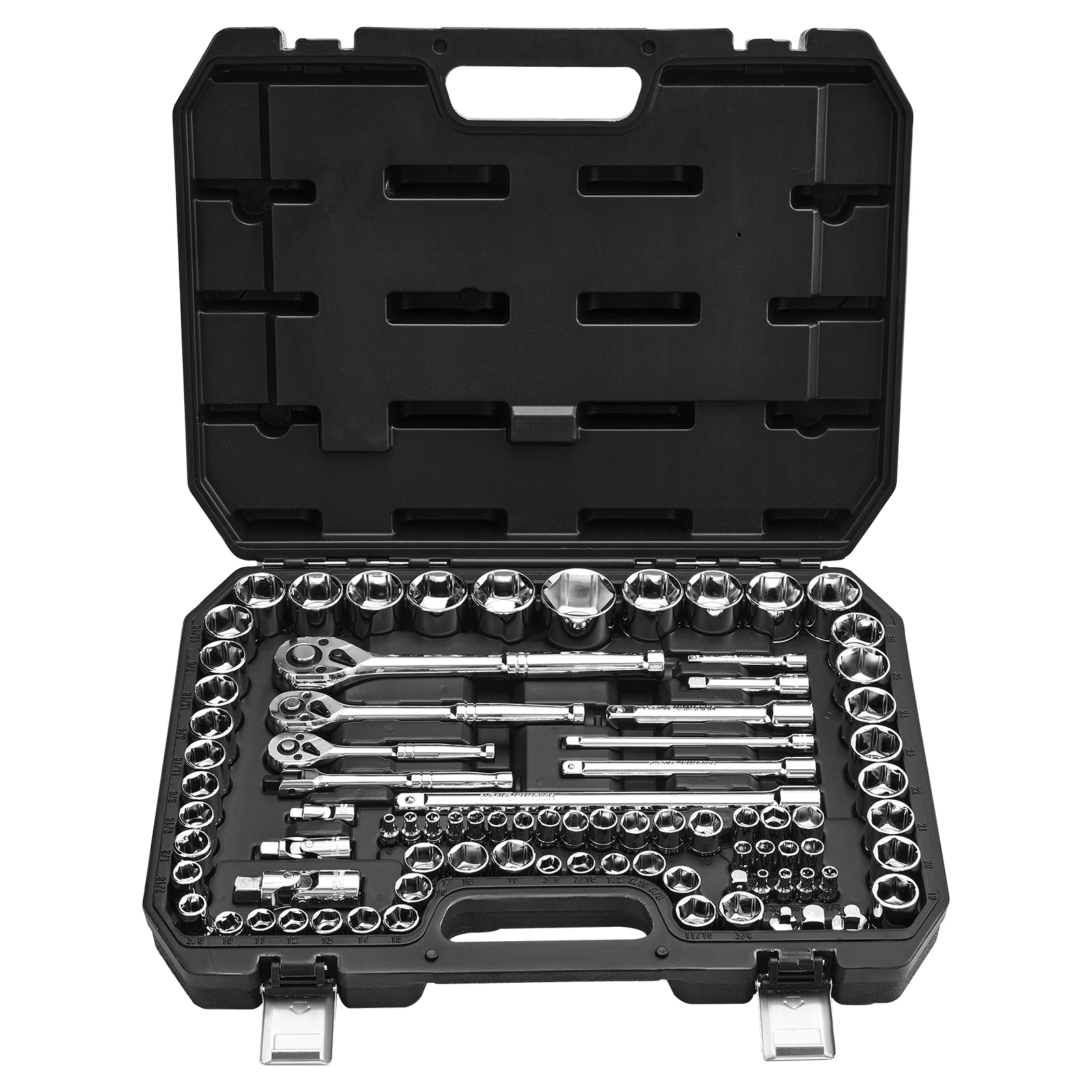 

SucceBuy Socket Set 86 Pieces 3/8 1/4 1/2in Drive Socket and Ratchet Set SAE Metric Mechanic Tool Kit with Ratchet Wrench