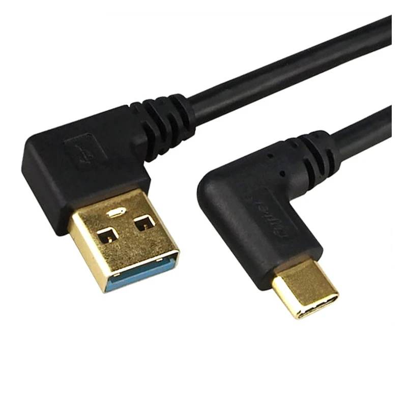 Gold-plated Elbow Cable Type-C To USB3.0 Charging Data Cable 90-degree Right-angle Type-c Hard Disk Notebook Mobile Phone Cable