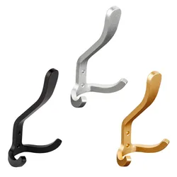 Household Space Aluminum Hooks Wall Hanging Door Clothes Bags Keys Hats Hook Bathroom Towel Hook Drilling Hooks