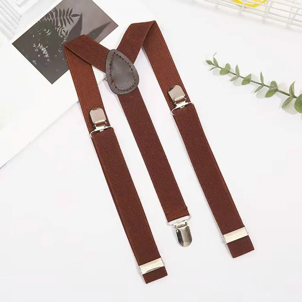 Unisex Elastic Strap Suspenders Y-Back Braces Solid Color Adjustable Straps for Wedding Suit Skirt Accessories Men Straps