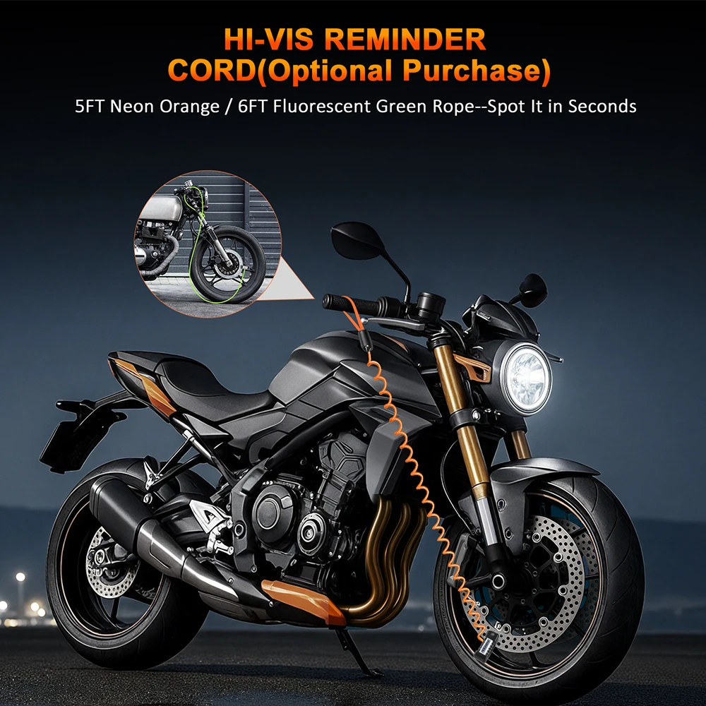 Rockbye دراجة نارية القرص قفل IP65 مقاوم للماء دراجة نارية دراجة سكوتر كلمة المرور مكافحة سرقة قفل دراجة نارية الأمن الملحقات