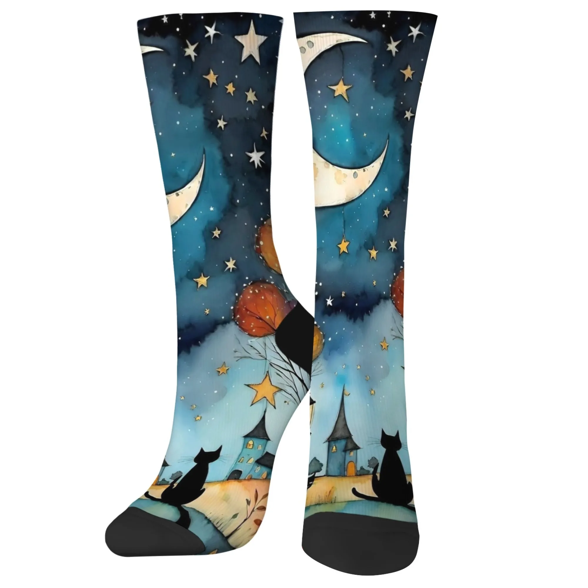 Illustrations de chats colorés de rêve chaussettes personnalité hip hop mode femmes chaussettes confortables antidérapantes chaussettes décontractées cadeau