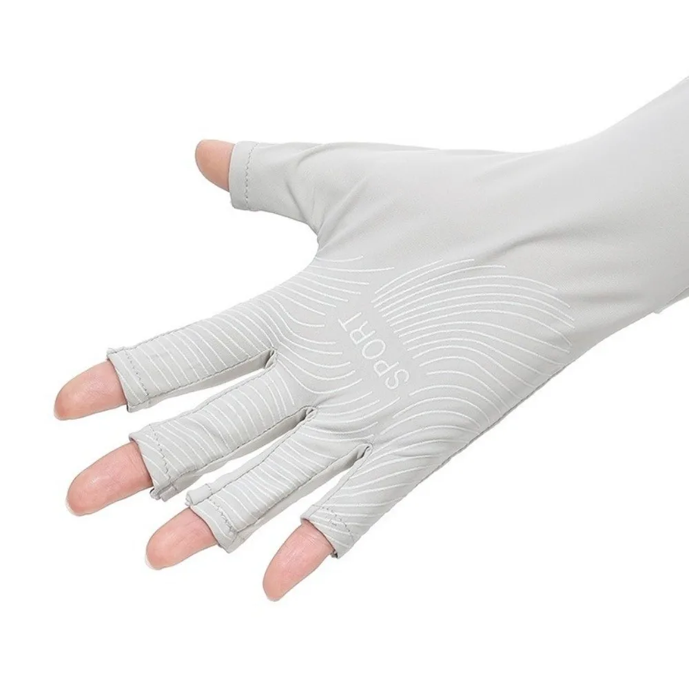 Breathable Solid Color Long Sleeve Sun Protection Non-slip Sunscreen Sleeve Gloves Quick-drying Flip Summer Arm Cover Running