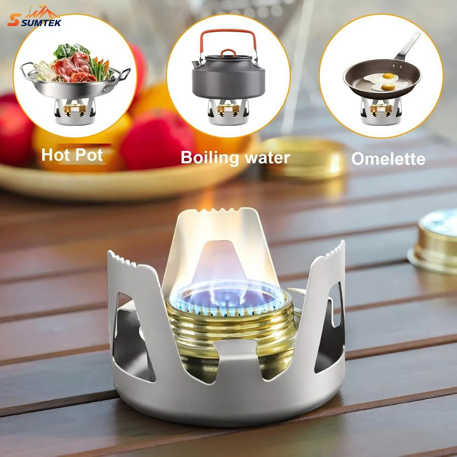 

Portable Outdoor Mini Alcohol Stove Burner Ultralight Camping Cookware Set Perfect for Backpacking, Hiking & Picnics,Outdoor