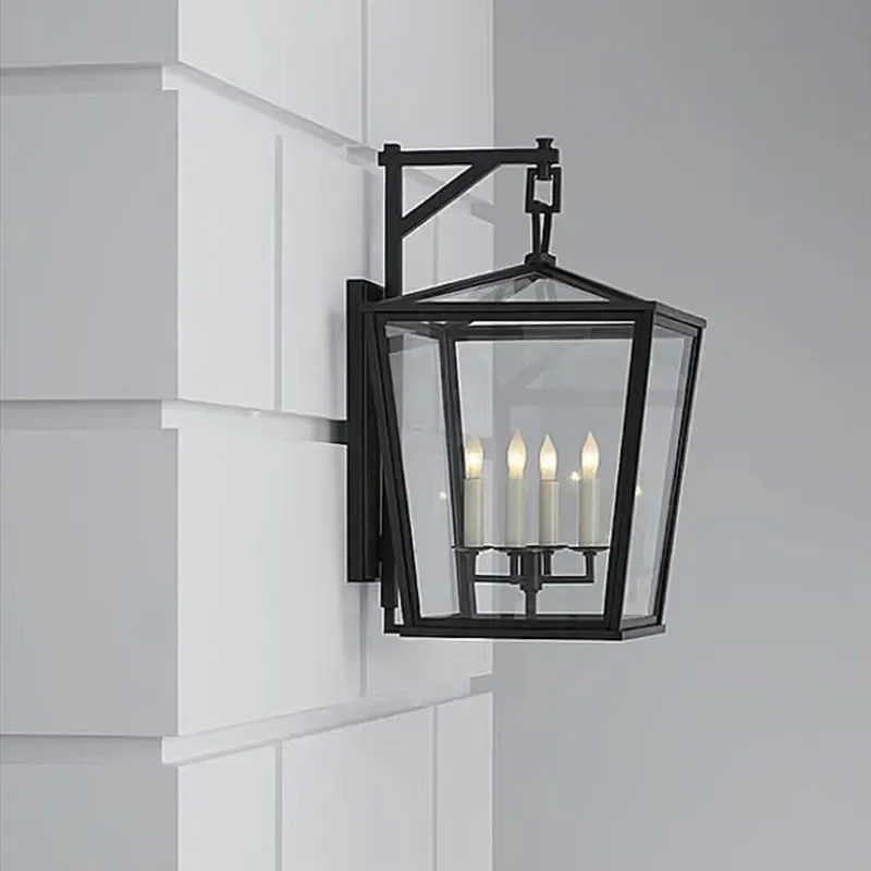 Modern Antique Outdoor Wall Lamp with Eco-Friendly Dome Shaped Waterproof Glass Fixture