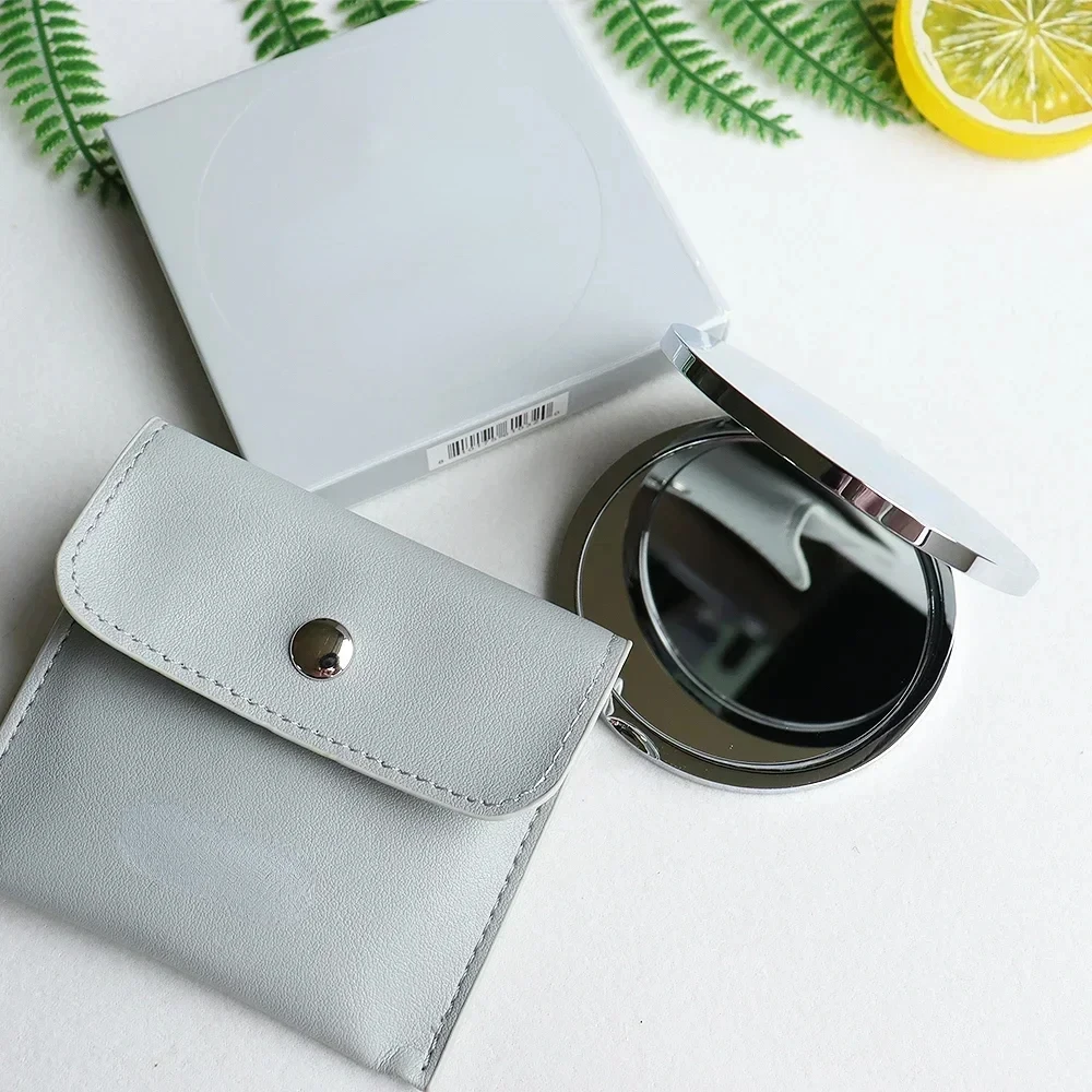 ใหม่ Rhode Haley สไตล์เดียวกันแฟชั่นผู้หญิงแบบพกพาสแตนเลสแต่งหน้ากระจกกระเป๋าพับด้านข้างเครื่องสําอาง Make Up Mirror