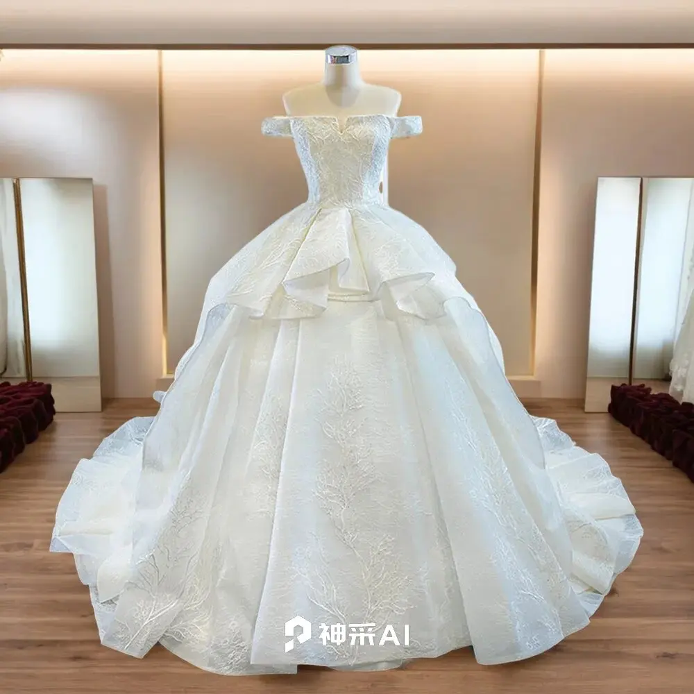 

Hire Lnyer Boat Neck Short Sleeve Sequins Appliques Lace Gorgeous Ball Gown Wedding Dresses Vestidos De Novia