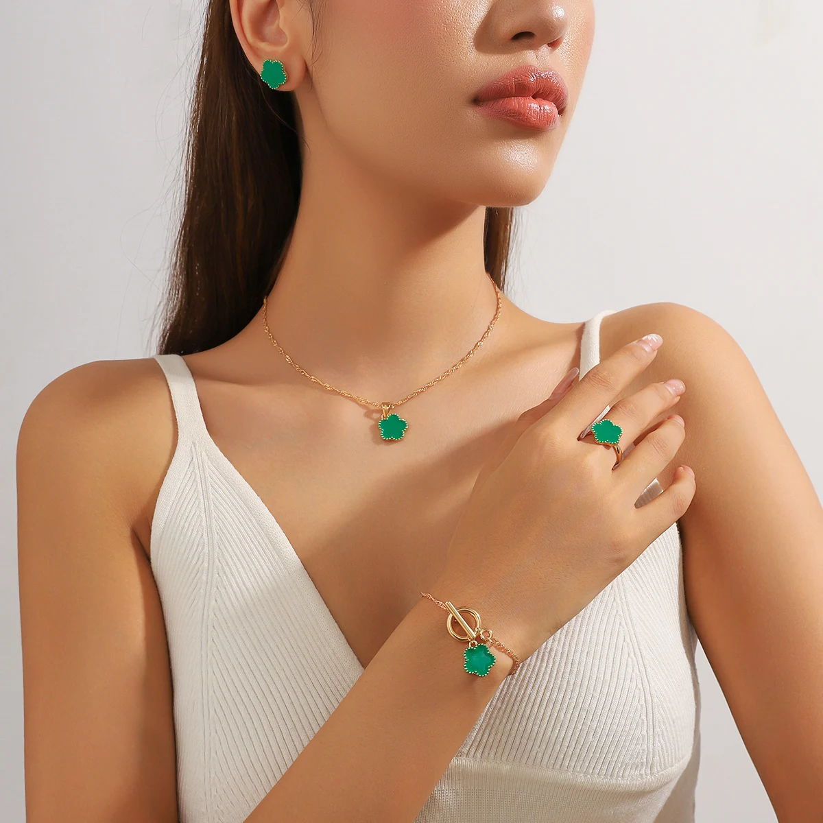 5pcs Luxury Elegant Fashion Jewelry Set Perfect for Gifts Daily Parties Birthday Gifts for Daughters Girlfriends Mothers