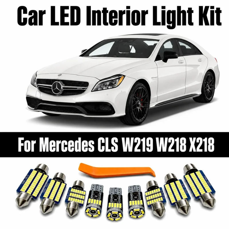 Full LED Bulb Interior Dome Reading Light Kit For Mercedes Benz MB CLS Class W219 C219 W218 C218 Shooting Brake X218 Accessories