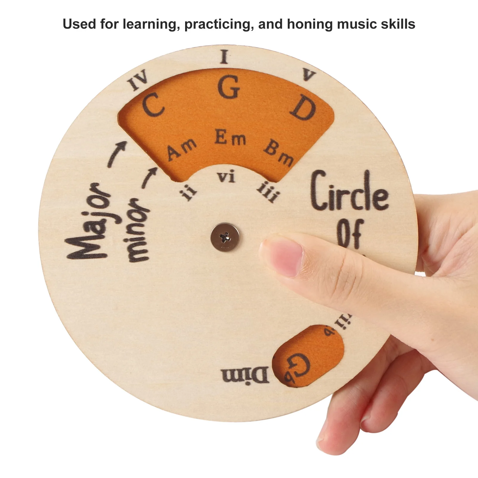 Wooden Melody Tool Round Circle of Fifths Wheel Melody Chord Wheel Tool for Learning Practice Training