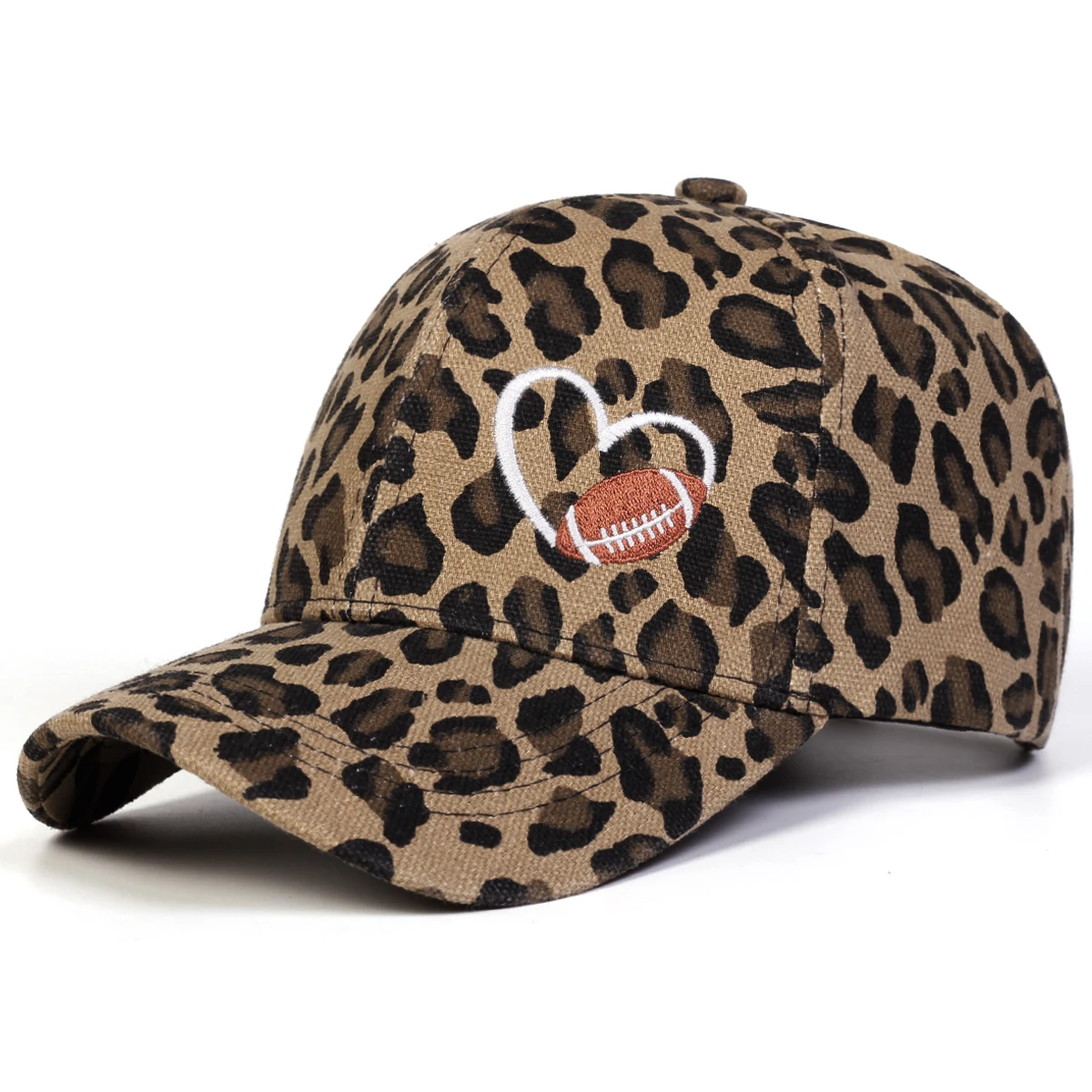 Unisex Love Embroidery leopard print Baseball Caps Spring Autumn Outdoor Adjustable Casual Hats Sunscreen Hat Sports Cap