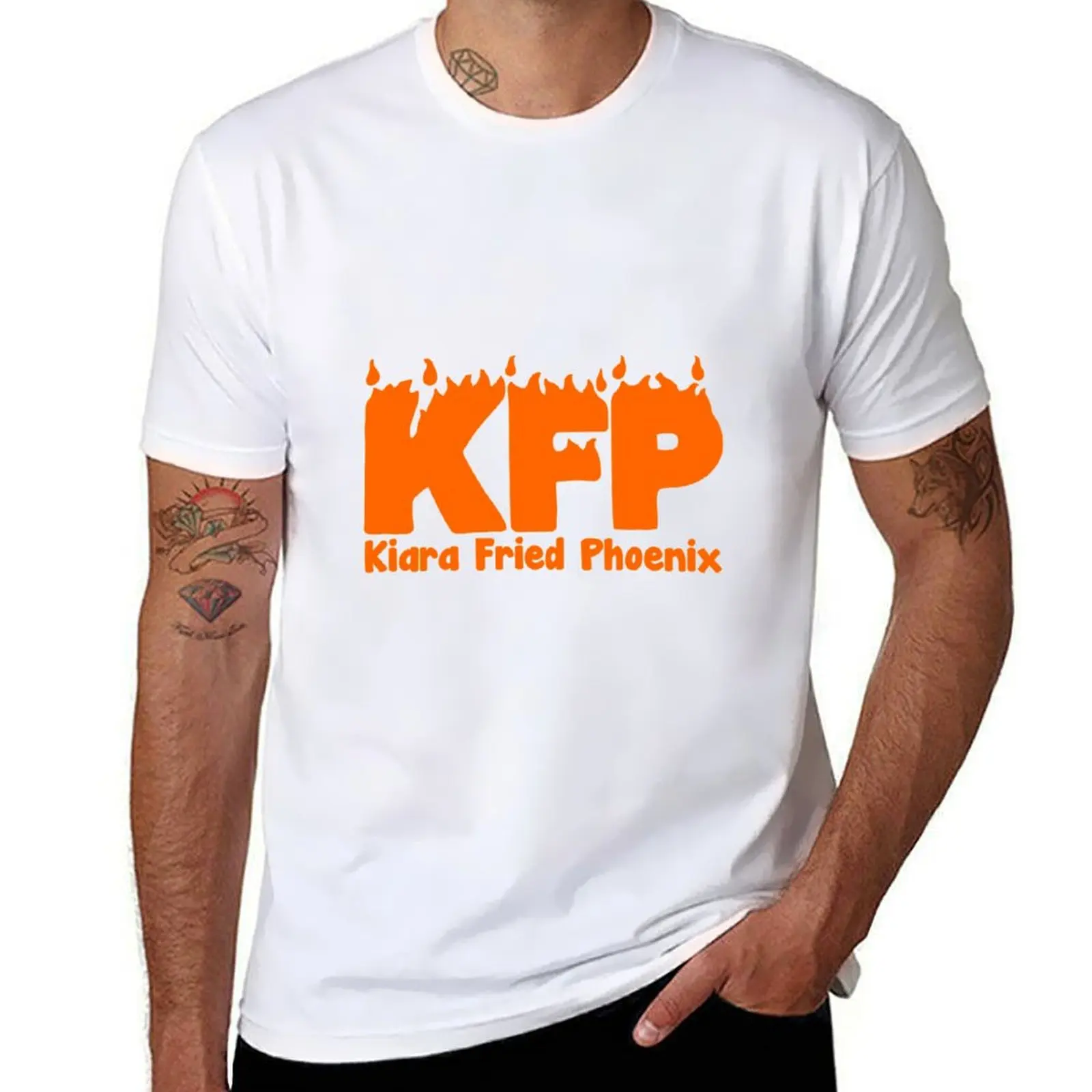 

Hololive EN - Takanashi Kiara ( Kiara Fried Phoenix KFP LOGO) T-Shirt man t shirt heavy cotton T-Shirt