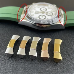 2 PCS 20mm 21MM curved end connections for diving watch strap termination rubber leather strap seamless arc connectors