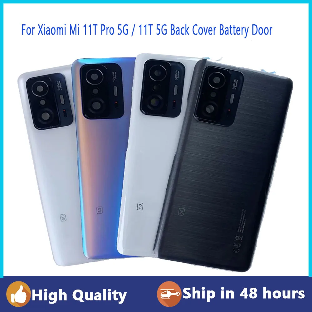 

Original Glass Cover For Xiaomi Mi 11T Pro 5G / 11T 5G Back Cover Battery Door Rear Housing Case Replacement With Camera Lens