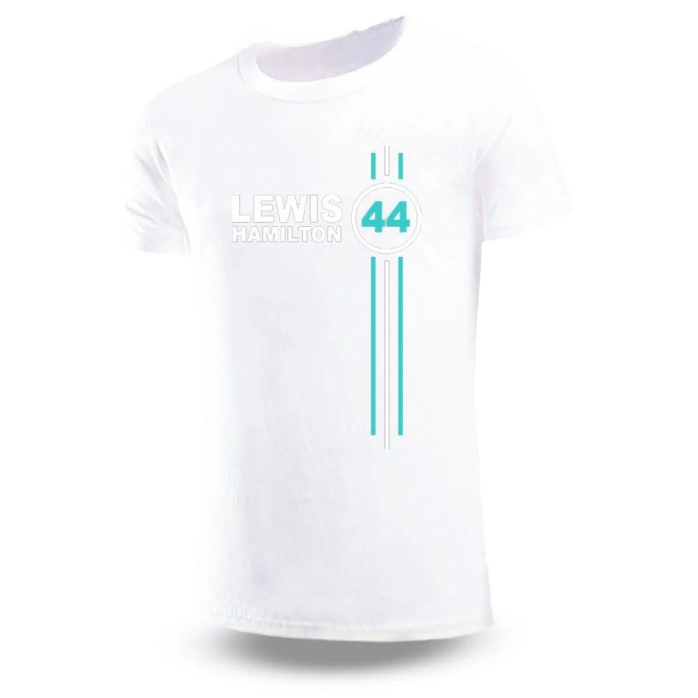 

Повседневная свободная мужская летняя футболка из чистого хлопка с надписью Memory of F1 Driver Lewis Hamilton's Number 44 дюйма 2025 г.
