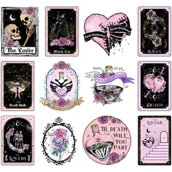 Punk style tarot love Mana Potion Skull IronOn Patch Heat Transfer On Clothes DTF Transfers Sticker Ready To Press Heat Transfer