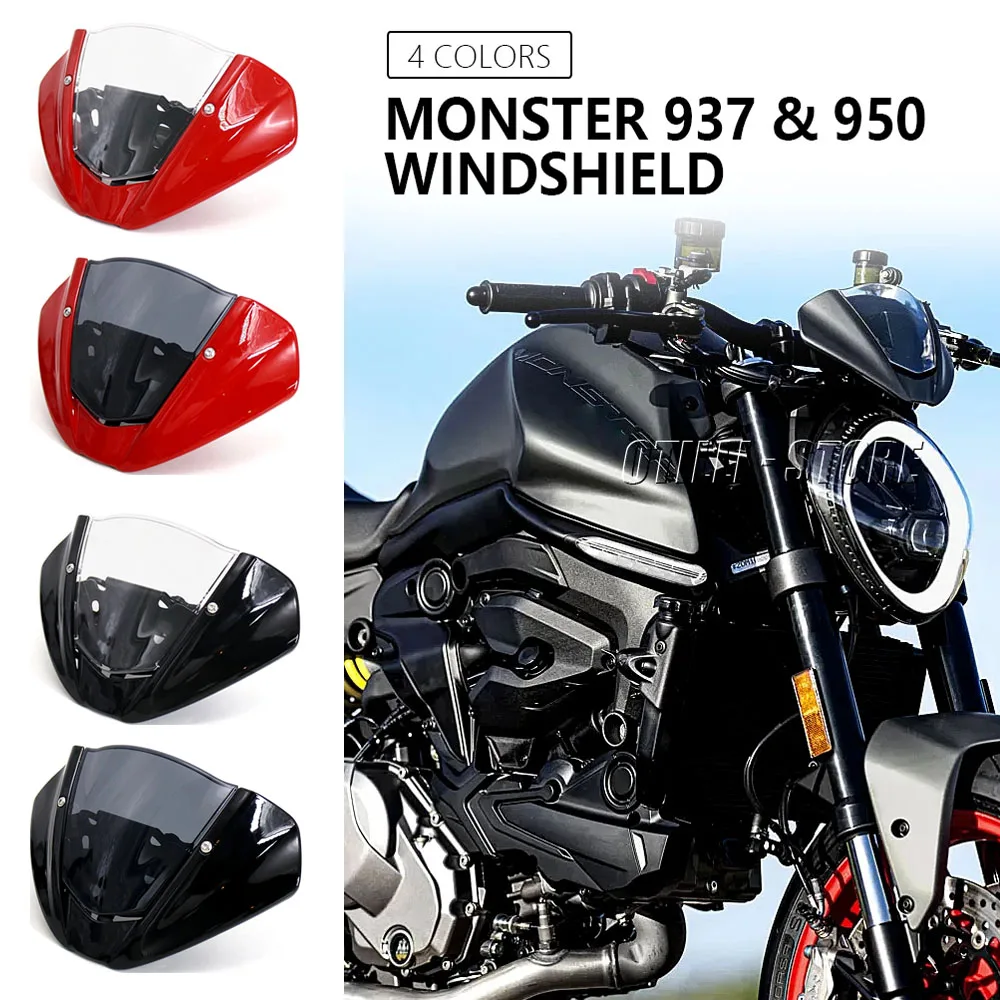 

For Ducati Monster 950 937 2021 2022 Motorcycle Accessories New Windshield Instrument Protection Fairing with Mounting Brackets