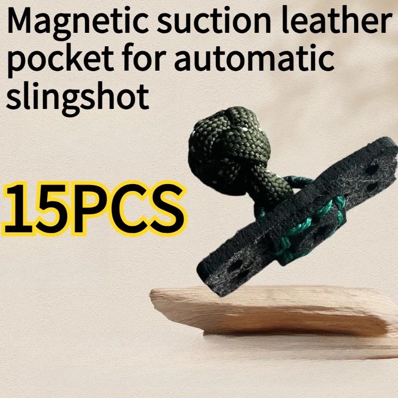 New Automatic Slingshot Special Magnetic Suction Leather Pocket Outdoor Strong Magnetic Pull Ring Super Fiber Leather Pocket