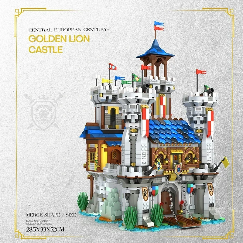 2722PCS Medieval Castle Building Blocks Model European Style City View MOC Bricks Desktop Decoration Toys For Kids Holiday Gifts