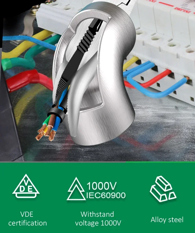 LAOA 8 Zoll/6 Zoll Gebogene Spitzzange Hardware-Zange Gebogene Nase Zange Manuelle Zange Abisolierzange Elektriker DIY Reparatur Handwerkzeuge – Detail 2