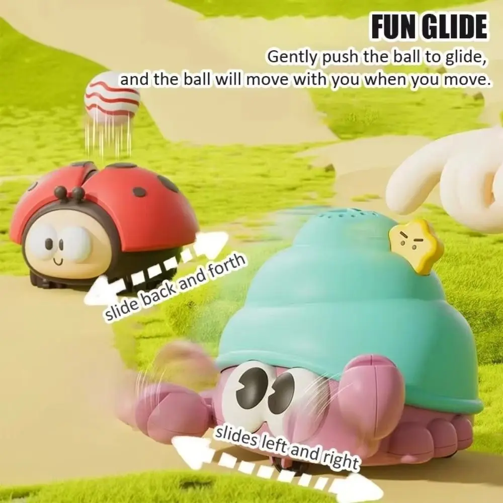 

USB Rechargeable Floating Ball Blowing Toy Mini Portable Ladybug Floating Ball Cute Cartoon Hermit Crab Toy Kids/Toddler