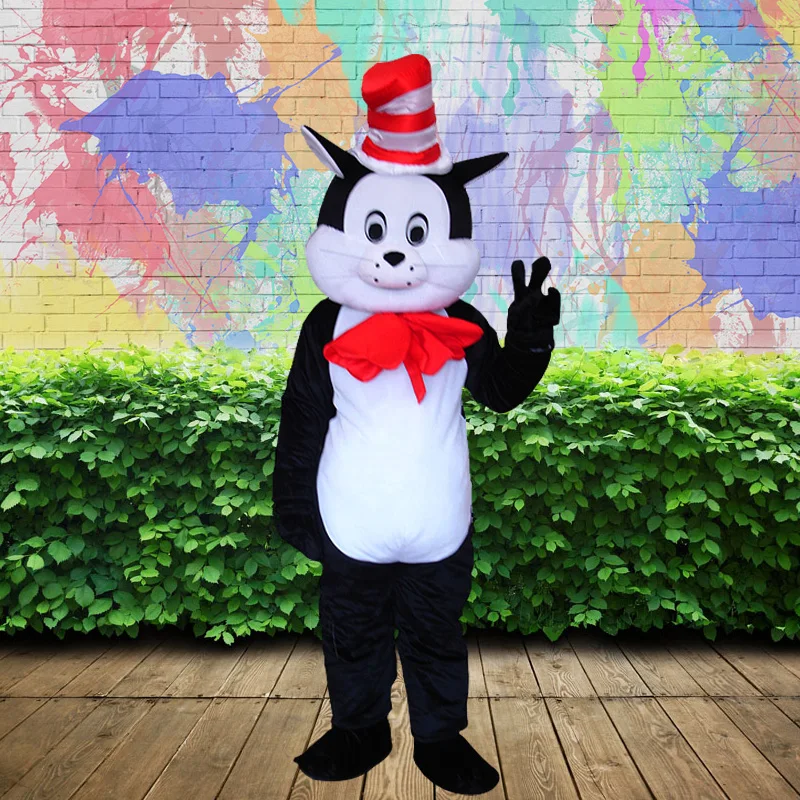 Cartoon Cat Mascot Costume Anime Celebration Plush Man Wearing Doll Walking Puppet Propaganda Performance Doll Prop Cat