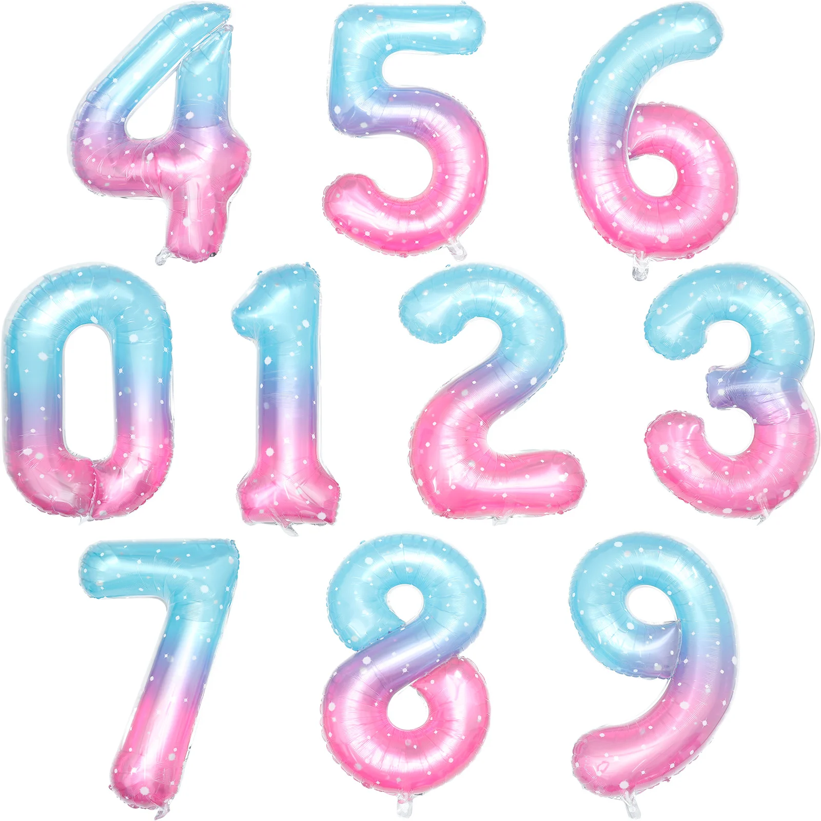 

10Pcs Number Balloons Large Aluminum Foil Birthday Party Decorations for Wall Ceiling Window Event Decoration Supplies